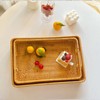 Serving Basket Tray with Handles Rattan Rectangle Large Capacity Durable