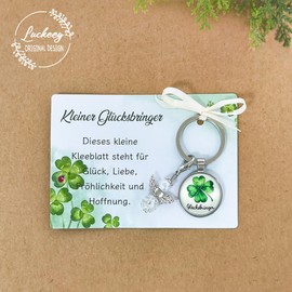 Luckeey Clover Key Charm Lucky Charm Exam, Passed Exam Gift, Good Luck Small Gifts for Communion, Confirmation, Youth Consecration, a