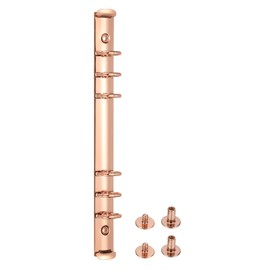 PATIKIL A5 6-Hole Ring Binder Mechanisms, 1 Set Replacement Binder Planner, Rose Gold