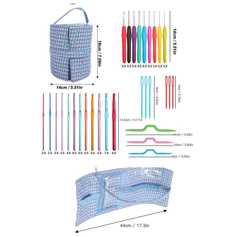 Crochet Hooks Set Ergonomic Crochet Hooks with Case for Arthritic