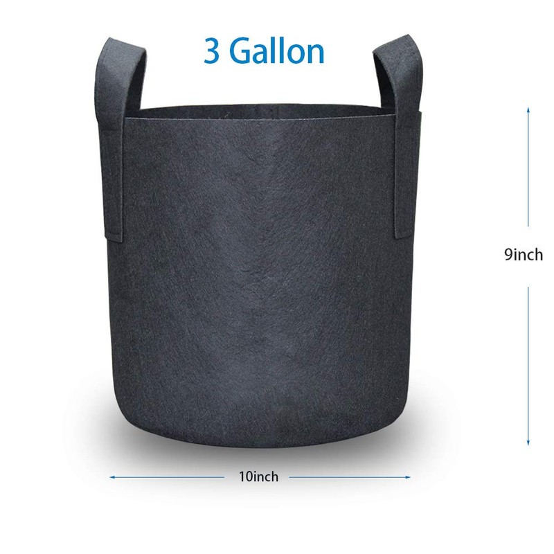 JERIA 12-Pack 3 Gallon, Vegetable/Flower/Plant Grow Bags, Aeration Fabric Pots