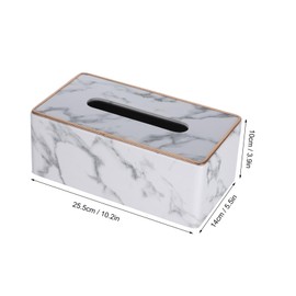 IWOWHERO Gold Marble Design Tissue Box with Space Saving Stylish Marble Pattern for Bathroom Living Room Office Convenient Easy Access Napkin Holder and Decorative Storage Organizer