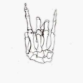 Generic Magnet Skeleton Hand Magnet Bumper Sticker Car Magnet Flexible Reuseable Magnetic Vinyl 5 in, LAB-CTMAGNETS-187