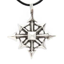 Trilogy Jewelry Pewter Chaos Star Magic Pendant on Leather Necklace