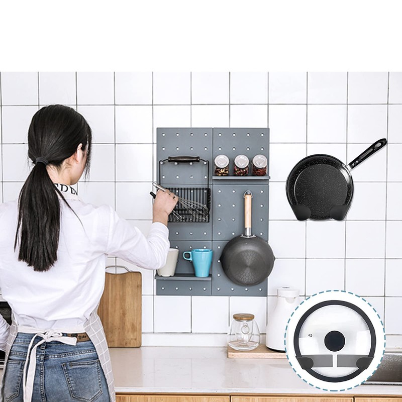 Pan Lid Holder, 10Pcs Pot Lid Holder Racks Wall Mount