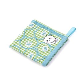 Chiikawa Pochette Wash Towel, Green, Gauze Pile, Cute, 41-1071070, Approx. 13.4 x 13.8 inches (34 x 35 cm)