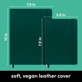 PAPERAGE Softcover Lined Journal Notebook (Dark Green), 176 Pages, College Ruled Notebook, Small 5.6 inches x 7.9 inches - 100 GSM Thick Premium Paper