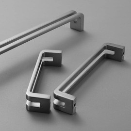 Guolich 2 Pcs Hole Centers 3.77 Inch(96mm) Kitchen Drawer Handle Door Cabinet Pulls Stainless Steel Handle Modern Brushed Brass Hardware for Wardrobe Bathroom Dresser (Silver)