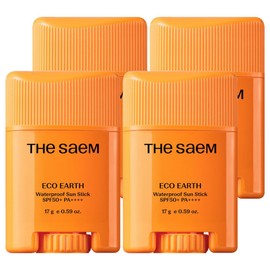 Partner_Reference The Saem Eco Earth Waterproof Sun Stick SPF50+ PA++++ 17g 4pcs / 더샘 에코 어스 워터프루프 선 스틱 SPF50+ PA++++ 17g 4개