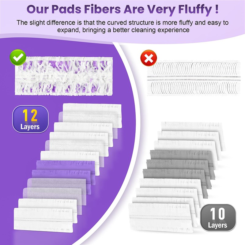 12 Pack Power Mop Refills Compatible with Swiffer Power Mop,