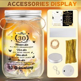 Johiux LED Bottle Light Money Gifts Birthday 30, Gifts 30th Birthday Woman Man, Birthday Money Gifts Packaging, 30th Birthday Gift Money Light Bottle Cool Gift Ideas