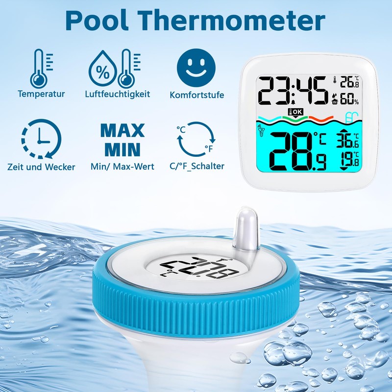 Pool Thermometer Wireless Pool Thermometer Floating Thermometer Digital for Pool