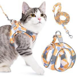 AUTOWT Arnés y Correa para Gatos para Caminar, Arnés de Chaleco Ajustable a Prueba de Escape para Gatitos, Chaqueta Suave y Ligera con Tiras Reflectan