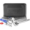 EPAuto 40 Pieces 1/4-Inch & 3/8-Inch Drive Socket Set with