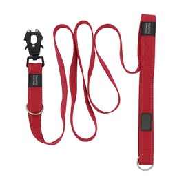 BEN&MACK Correa para Perro Ajustable 4 en 1, Collar con Broche de Seguridad de Escarabajo (Rojo)