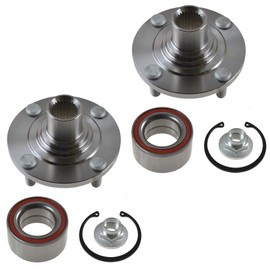 TRQ Front Wheel Hub Bearing Pair Set for Mercury Topaz Ford Escort Tempo
