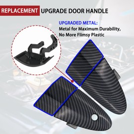 TQPONLY Upgrade Metal Exterior Door Handle | Fits Honda CR-Z CRZ 2011-2016 Front Left & Right Side | Outside Handle Outer Door Part (Carbon Fiber)