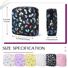 Likesing 5.3" Small Makeup Bag, PU Leather Travel Makeup Bag Set, Makeup Bags for Women Girls for Purse, Travel Pouch Cosmetic Bags Make Up Bags Women(Black＆White)
