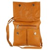 Girly Handbags Womens Double Pocket Italian Leather Messenger Bag -