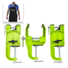 DEMON UNITED Muzzle Ski Vise -3 Vise Pcs- Quality Metal Construction- with Shop Apron & Ski Brake Retainers Combo Pack
