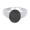 Kuzzoi 0604471420 Men's Signet Ring Oval Matt Blackened Solid 12