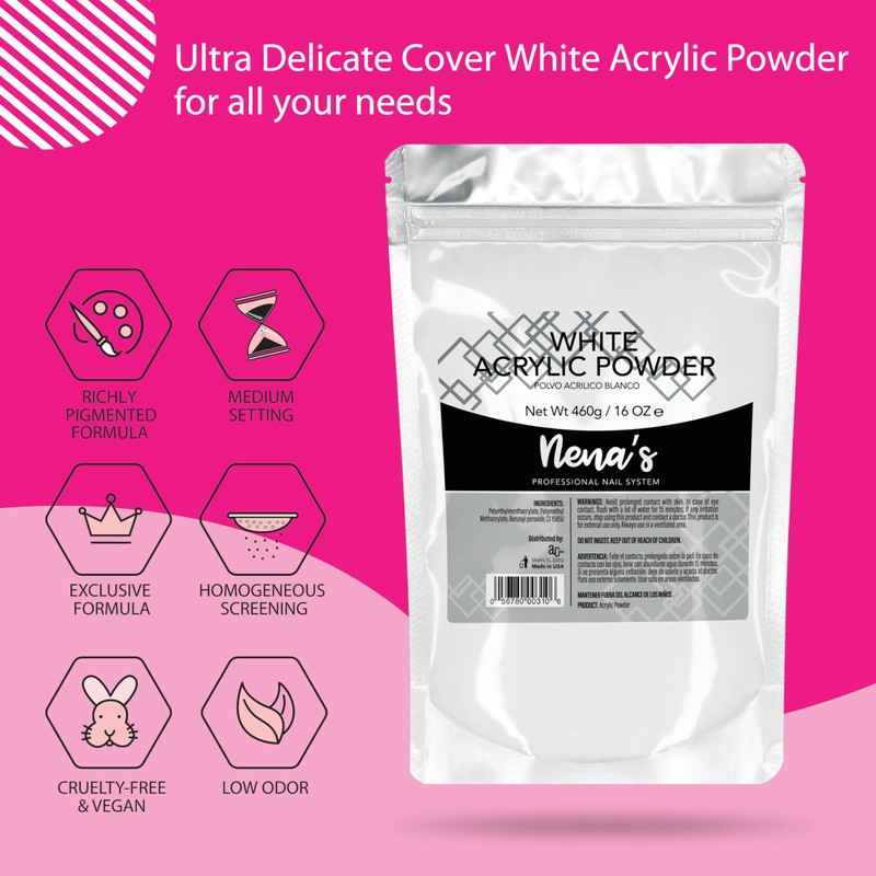 Nena's Superior Sculpting Powder Professional Acrylic Nail System Clear Blush
