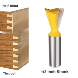 Bestgle Set of 5 Dovetail Joints Router Bits Carbide Dovetail Bit Set Cutting Diameter 1/4" 3/8" 1/2" 5/8" 3/4" Woodworking Milling Cutter Tool,1/2" Shank