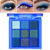BUTBU Eyeshadow Palette, 9 Shades Blue Eyeshadow Palette, High Pigment