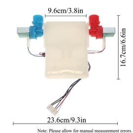 Washer Water Inlet Valve, Replacement Inlet Valve for Washing Machine Compatible with W10501149, W10683603, W10683680, W10423125