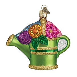 Old World Christmas Watering Can Glass Blown Ornament for Christmas Tree, Handcrafted Holiday Decoration, Garden Collection
