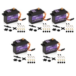 15 kg Digital Servo with High Torque Metal Gearbox RC Servo Motor, 6 V, 180°, for RC Car 1/10 1/8 Aircraft Boat Robot Helicopter [5 Pieces]