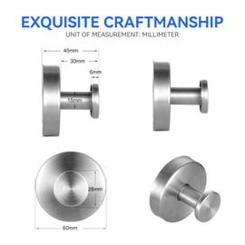 2PCS Shower Towel Hook, Shower Hooks For Inside Shower Suction Waterproof Shower Hooks Matte Black Towel Hooks For Bathrooms Towels Hooks For Bathroom Wall, Suction Cup Hook For Shower (2, Silver)