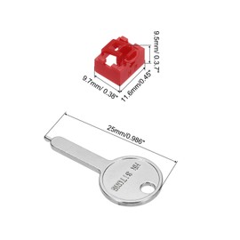 MECCANIXITY 12pcs Port Blocker Locking RJ45 Port/Dust PC Blocker with Coded Key,Red