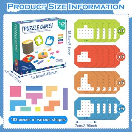 LETTERASHQP Colourful Block Puzzle Game Intelligence Puzzle Game Brain Training Toys 3D Block Toy Puzzle 3D Piecing Puzzle Bricks Brain Training Learning Toy for Children from 2 3 4 Years