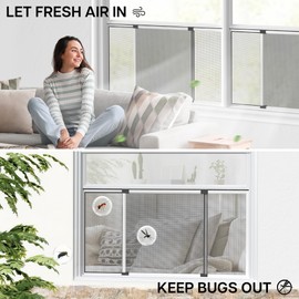 Paramondo Expandable Window Screen, Horizontal (15" H x 21.6" - 40" W, 4 Pack) Adjustable Window Screens, Replacement Window Screens for House Windows