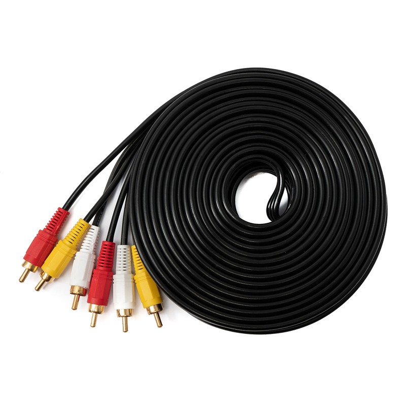 System-S RCA 3 RCA Cable 10m Male to Male Stereo