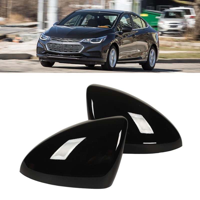 Akozon 2pcs Glossy Black Rearview Mirror Replacement for Chevy 2017?2019