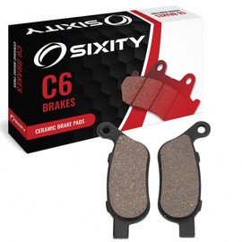 Sixity C6 Rear Ceramic Brake Pads compatible with Harley Davidson FXSB Breakout Softail 2013-2014 Complete Set