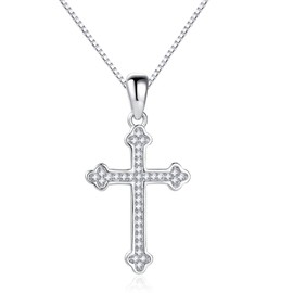 Matoa Sterling Silver Cross Necklace For Women - Cross Pendant Easy to Wear - Classic Silver Cross Necklaces for Women - Simple Trendy Everyday Jewelry