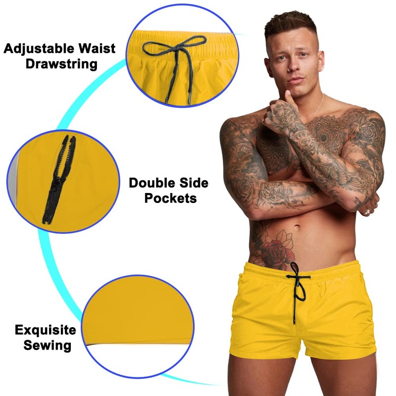 Donason - Traje de baño para hombre, secado rápido, pantalones