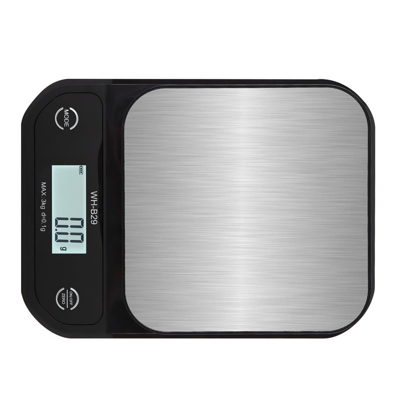 Electric Kitchen Food Scale Stainless Steel ABS Waterproof Clear Display