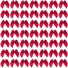 PAGOW 300pcs 1 inch Mini Red Satin Ribbon Bows Appliques Christmas Valentines Birthday Gift Ornament for DIY Craft Sewing Wedding Party Scrapbooking Making Home Decoration