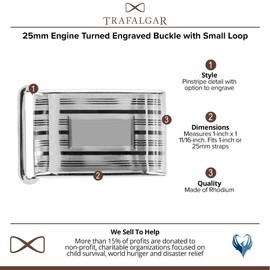 Trafalgar Men's 25mm Engine Turned Engraved Compression Belt Buckle with Small