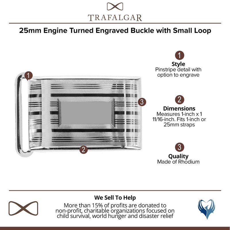 Trafalgar Men's 25mm Engine Turned Engraved Compression Belt Buckle with