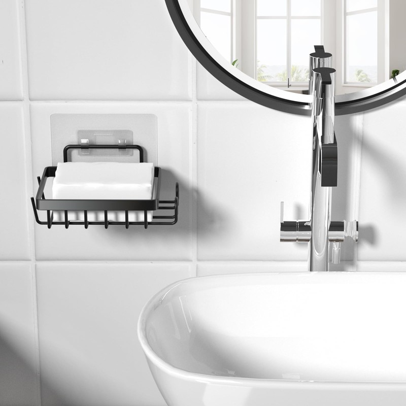 Oasiteege Adhesive Soap Bar Holder for Shower Wall, Self Draining