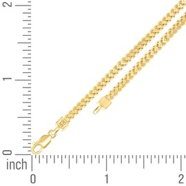 JewelryWeb 925 Sterling Silver Hollow Franco Chain Yellow 3.5mm Necklace 26 Inch Chain-Necklace for Women and Men