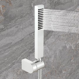 Gaosin Brass Handheld Shower High Pressure Single Function Hand Shower Head with Adjustable Wall Connector Holder and 1.5 Meter Hose Set Chrome