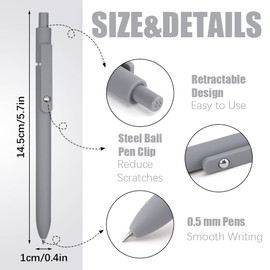 5 PCS Quick Dry Ink Pens, Gel Pens Fine Point Smooth Writing, Retractable 0.5 mm Black Ink Pens, Rollerball Pens for Note Taking School Office Supplies, Cute Pens for Women Gifts(5PCS)