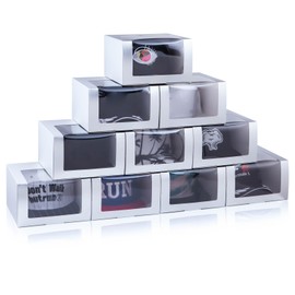 Silver Gift Boxes with Window Display Box for Hat, Hat Storage Containter for Baseball Caps, Dad Hat, Billed Cap, Snapbacks & Trucker Cap, Paper Fold Box Packing Box 7.8" x 7.8" x 4.8", 10 Pack