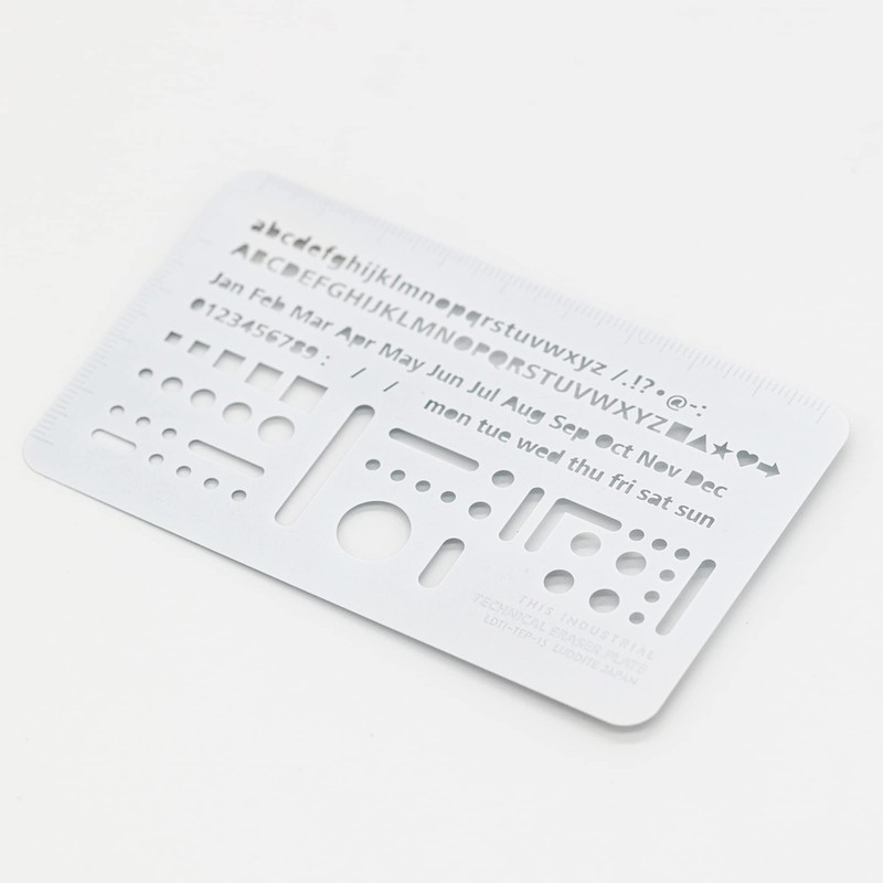 Radite LDTI-TEP-15 Letter Eraser Template TECHNICAL ERASER PLATE WHITE